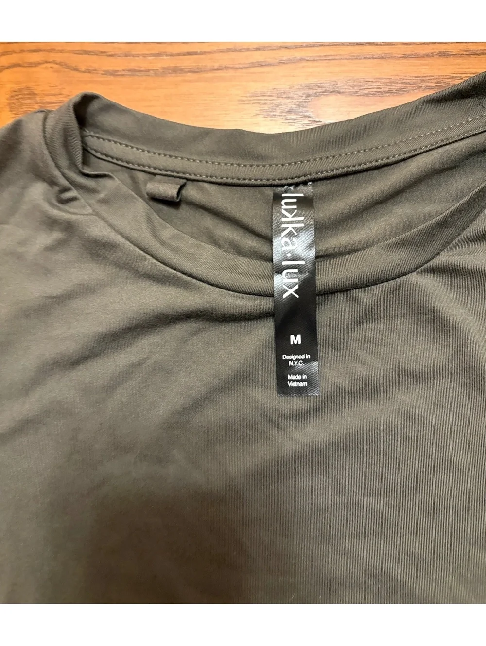 Luxka Lux Gray Long Sleeve Athletic Shirt Size Medium Performance Activewear